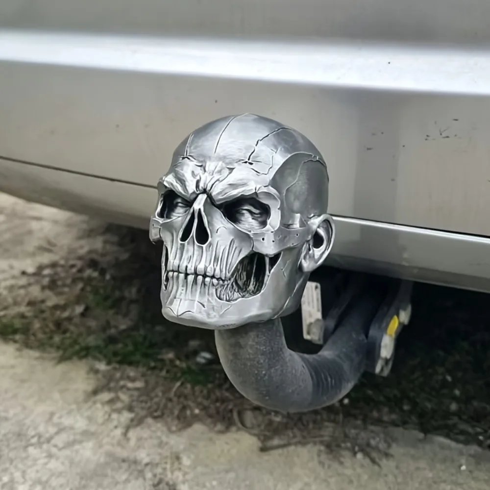 Trailer Hitch Ball Cover Skull Truck Hitch Cover Brake Tail Towing Hitch Plug Cover Skull Tow Ball Cover 3D Cap Trailer