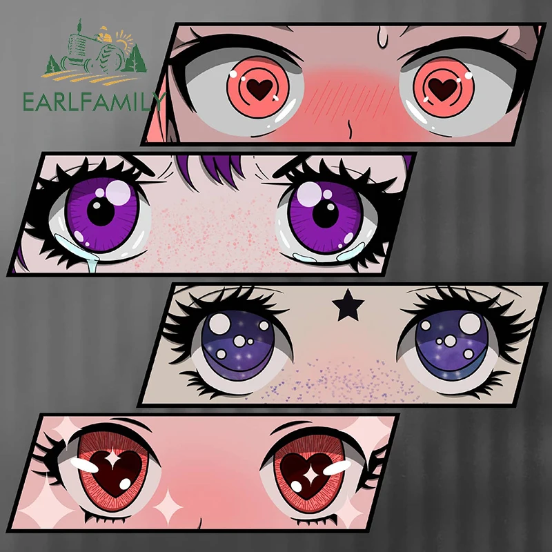 Earl family 13cm für Anime Augen Auto Aufkleber niedlichen Surfbrett Laptop Vinyl Autozubehör Aufkleber Motorrad Fenster JDM Dekor