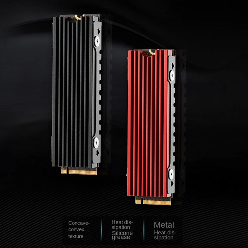 

Радиатор M.2 2280 Nvme M.2 SSD Радиатор Охлаждающая подставка Алюминиевое рассеивание с термоподушкой для M2 2280 SSD Прочный черный