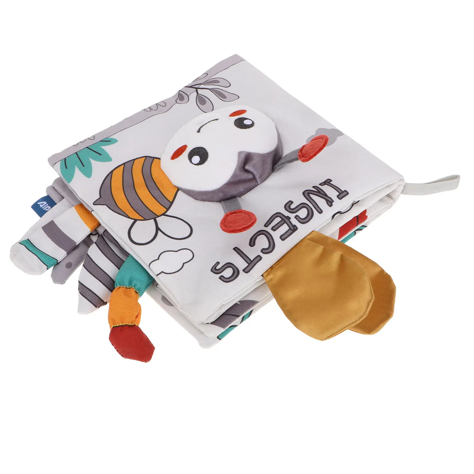 Nordic Style Tail Cloth Book for Baby Lightweight Fabric Crinkle Book Sensory Development Newborn Early Learning Activity