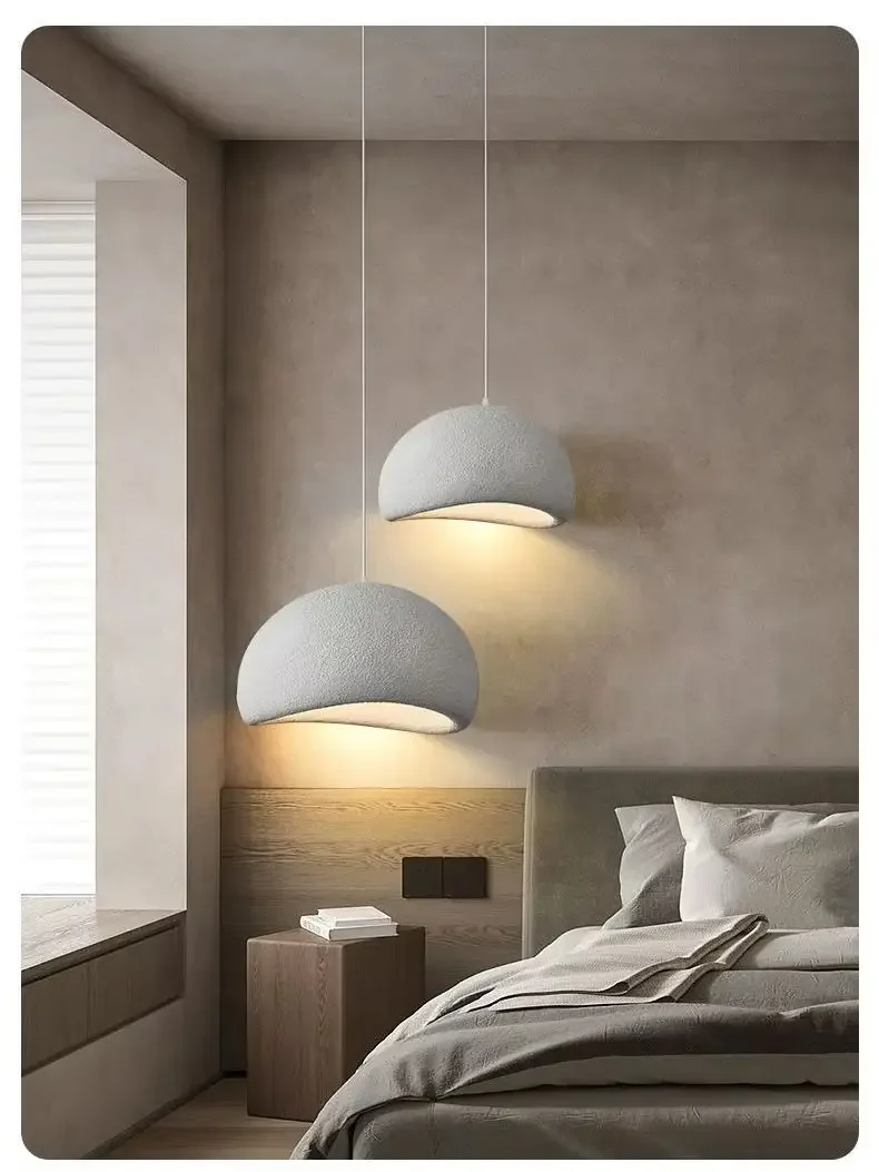 Nowoczesna lampa wisząca LED w stylu skandynawskim i wabi sabi – żyrandol sufitowy, lampa do salonu, jadalni, sypialni, baru, do dekoracji wnętrz. — 2