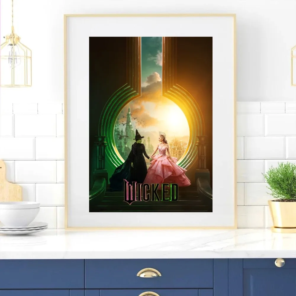 Movie W-Wicked 2024 Poster Home Room Decor Livingroom Bedroom Aesthetic Art Wall Painting Stickers