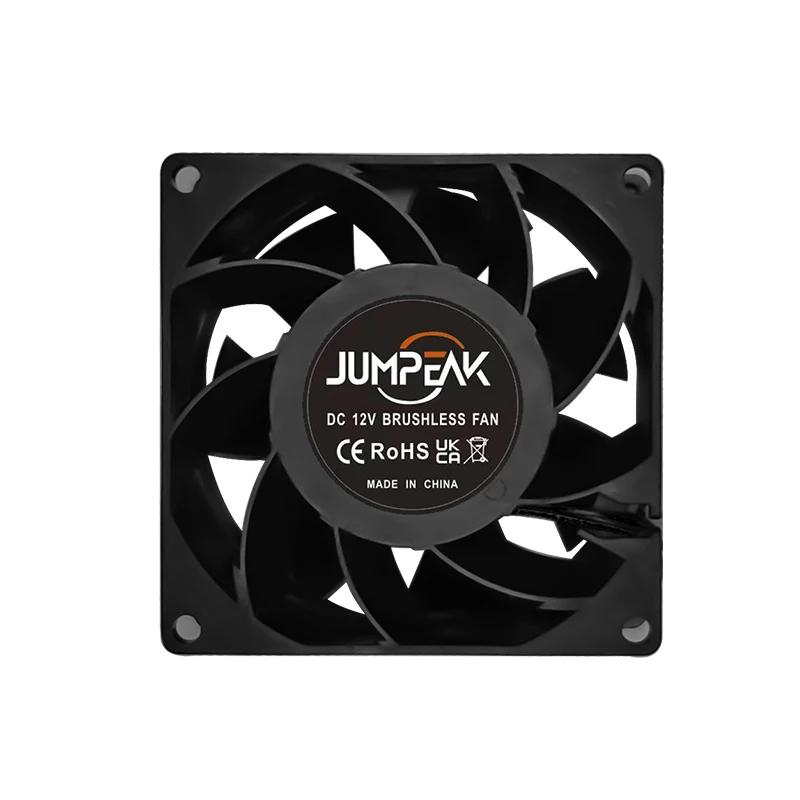 JUMPEAK 12V High Speed 8038 80mm 9000RPM Fan 4PIN PWM Two Ball Bearing 8cm System chłodzenia do serwerowej stacji roboczej Gabinet górnictwo