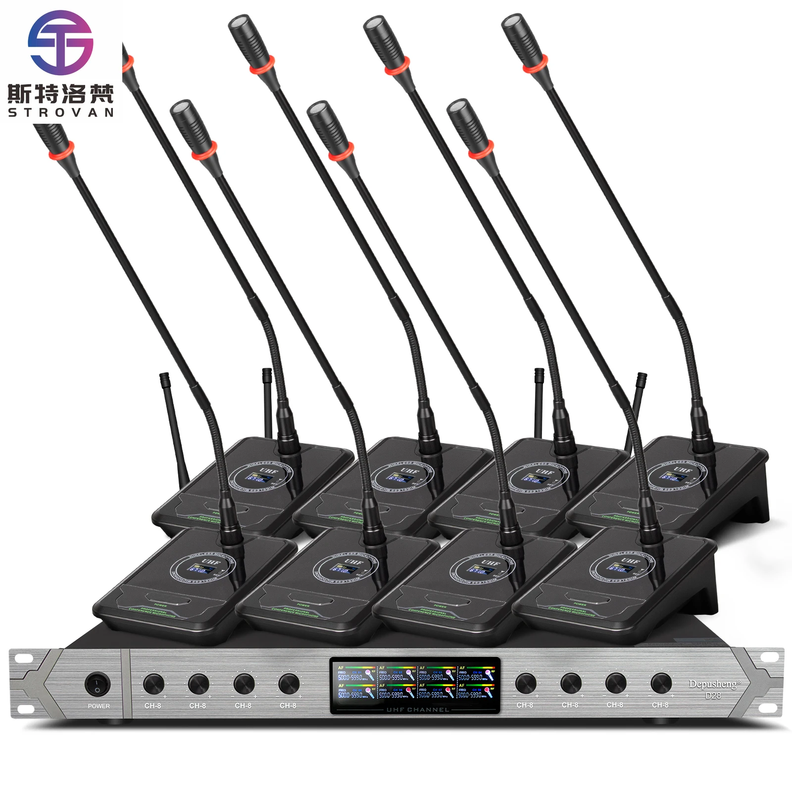 

High Frequency Gooseneck Dynamic UHF Wireless Microphone Network Conference Audio Mic