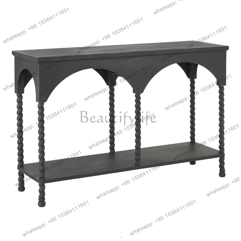 

French vintage vintage console table, American vintage style sofa back table, living room entrance cabinet