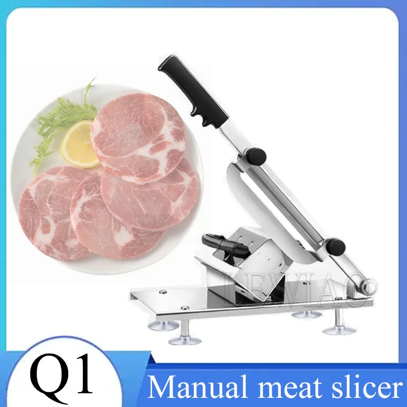 

Home Kitchen Frozen Meat Slicer Manual Stainless Steel Lamb Beef Cutter Slicing Machine Automatic Meat Delivery Nonslip Handle