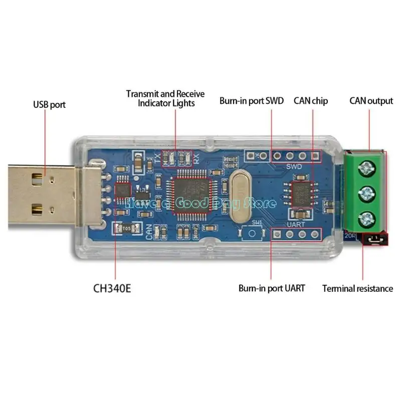 462D USB To CAN Processor Conversion Module Multiple Structure Consistent CAN Bus Inspector Link Outlet And Play