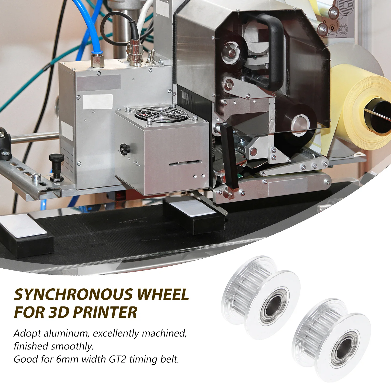 

5 pcs 3D Printer Synchronous Wheel Timing Pulley GT2 Belt 6mm Width for Mill Gear Shaper Drilling CNC Lathe Hobbing Mach