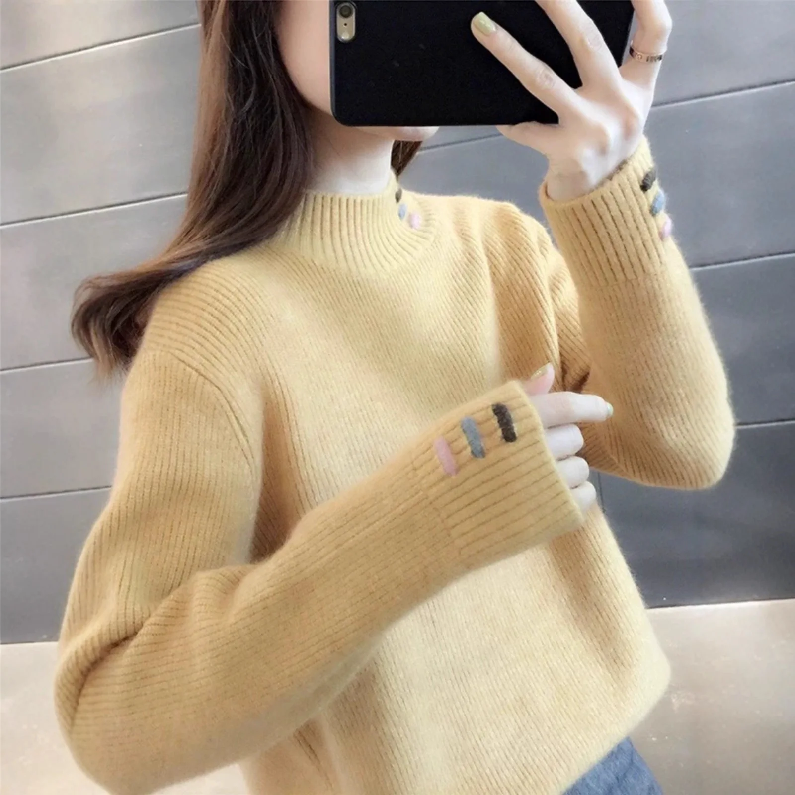 Tricô roupas femininas novo outono inverno malhas topos primavera feminino jumper básico wear pulôver camisola quente puxar camisa