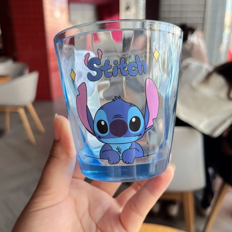 310ml lilo & ponto copo de enxaguatório bucal infantil disney anime mickey mouse winnie the pooh copo de água engrossado anti gota copos de cristal