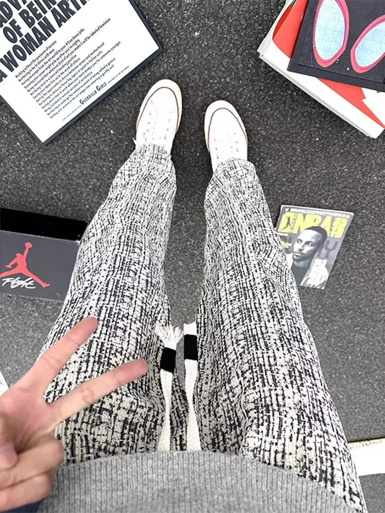 

Вельветовые повседневные брюки, мужские осенне-зимние брюки в клетку, свободный крой, прямые брюки с крашением, удобные спортивные брюки