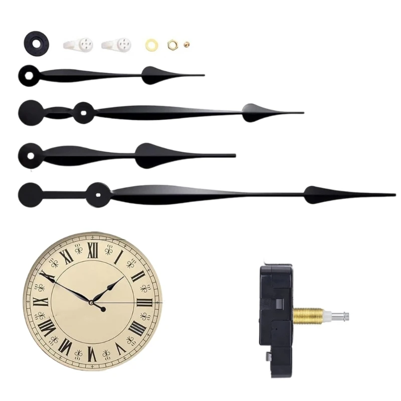 High Torque Wall Clock Engine Clock Movement Set with Long Stem for Large Clock Assembling Quiet F1CC