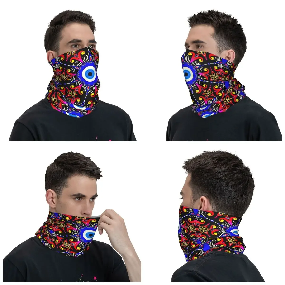 Mediterranean Evil Eye Winter Headband Neck Warmer Men Women Ski Camping Tube Scarf Turkish Amulet Culture Face Bandana Gaiter