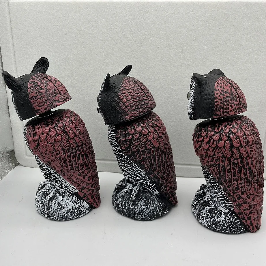 Realistic Owl Decoy Scare Birds Plastic Shake Head Owl Decoy Sculpture Scare Birds Away Fake Owl For Outdoor Garden Decoration