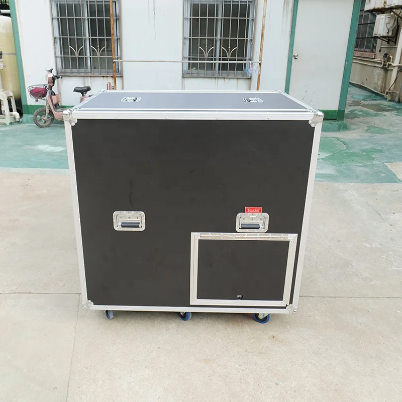 Dual 12U Utility DJ Mixer Flight Road Tischgehäuse mit Workstation für 27-Zoll-Monitor