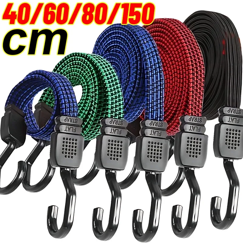 New Elastics Rubber Luggage Rope Cord Hooks Bikes Rope Tie Bicycle Luggage Roof Rack Strap Fixed Band Hook Car Accessories