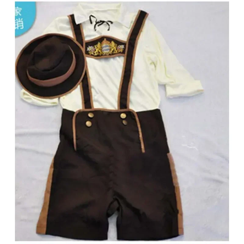 Costume dell\'Oktoberfest Uomo Oktoberfest bavarese Festival tedesco Birra Cosplay Set di costumi per feste di Halloween per uomini adulti