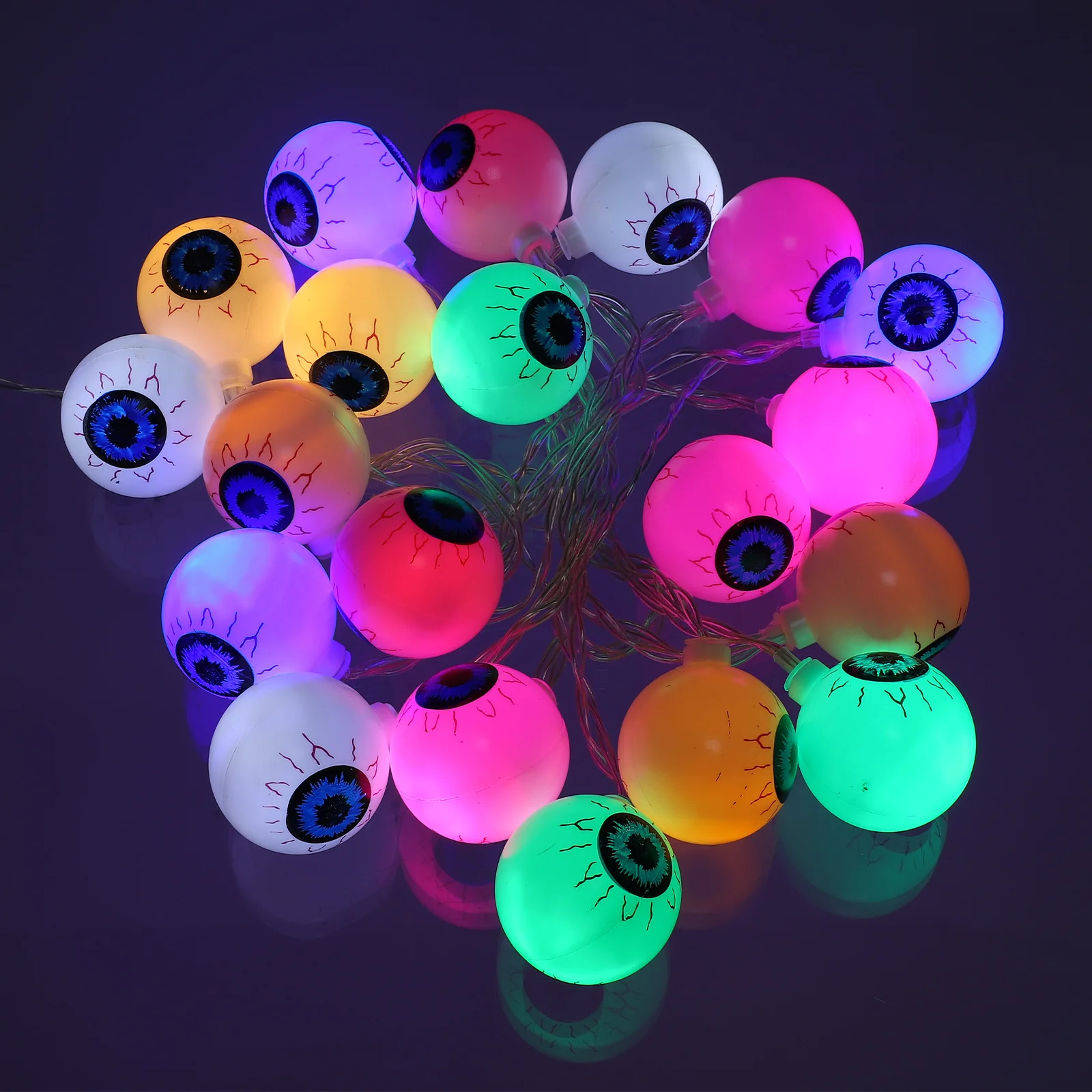 1Pcs Halloween Eyeball Decorative Light String Plastic Durable Scary LED Lamp String Party Festival Outdoor Party Decor