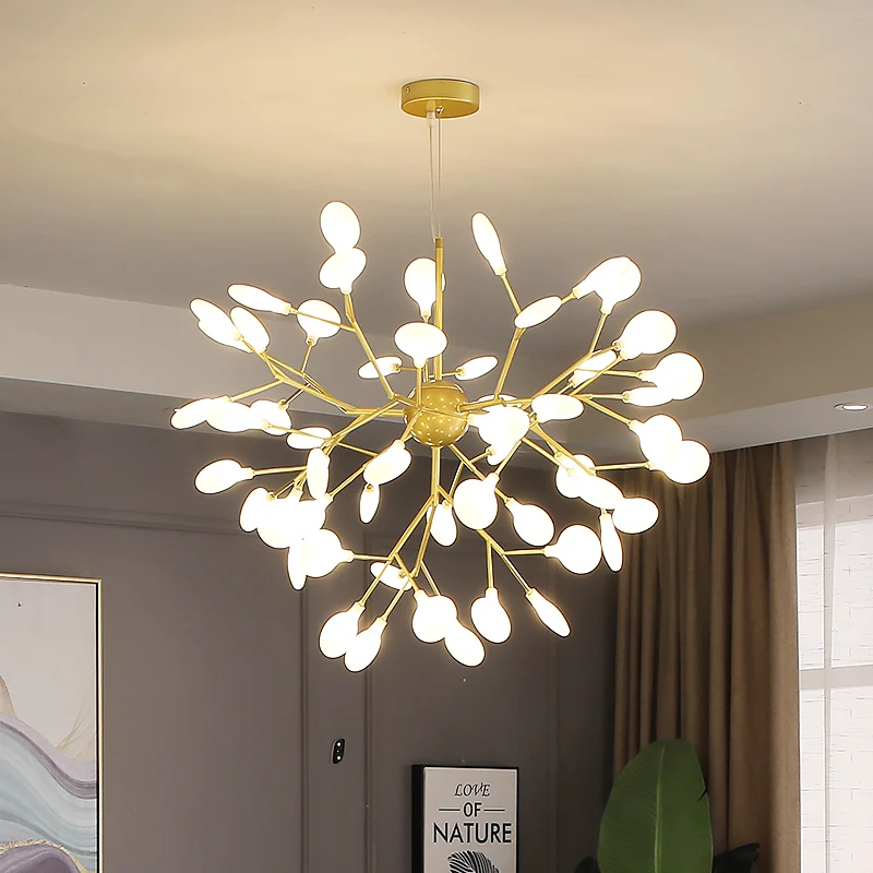 Modern Firefly LED Chandelier For Living Room Bedroom Kitchen Pendant Lamp Decorative Gold Firefly Design Ceiling Hanging Lights