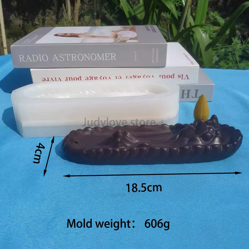 Mountain Backflow Incense Mold Silicone Cement Burner for Waterfall Smoke, Aromatherapy Zen Decor,Non-Toxic Landscape DIY Gift view 4