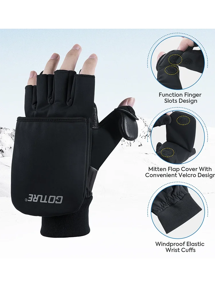 AliExpress NONE Goture Fishing Gloves PU Breathable Leather Half/ Full Finger Gloves Non-slip Waterproof for Cycling Fishing Running Accessories