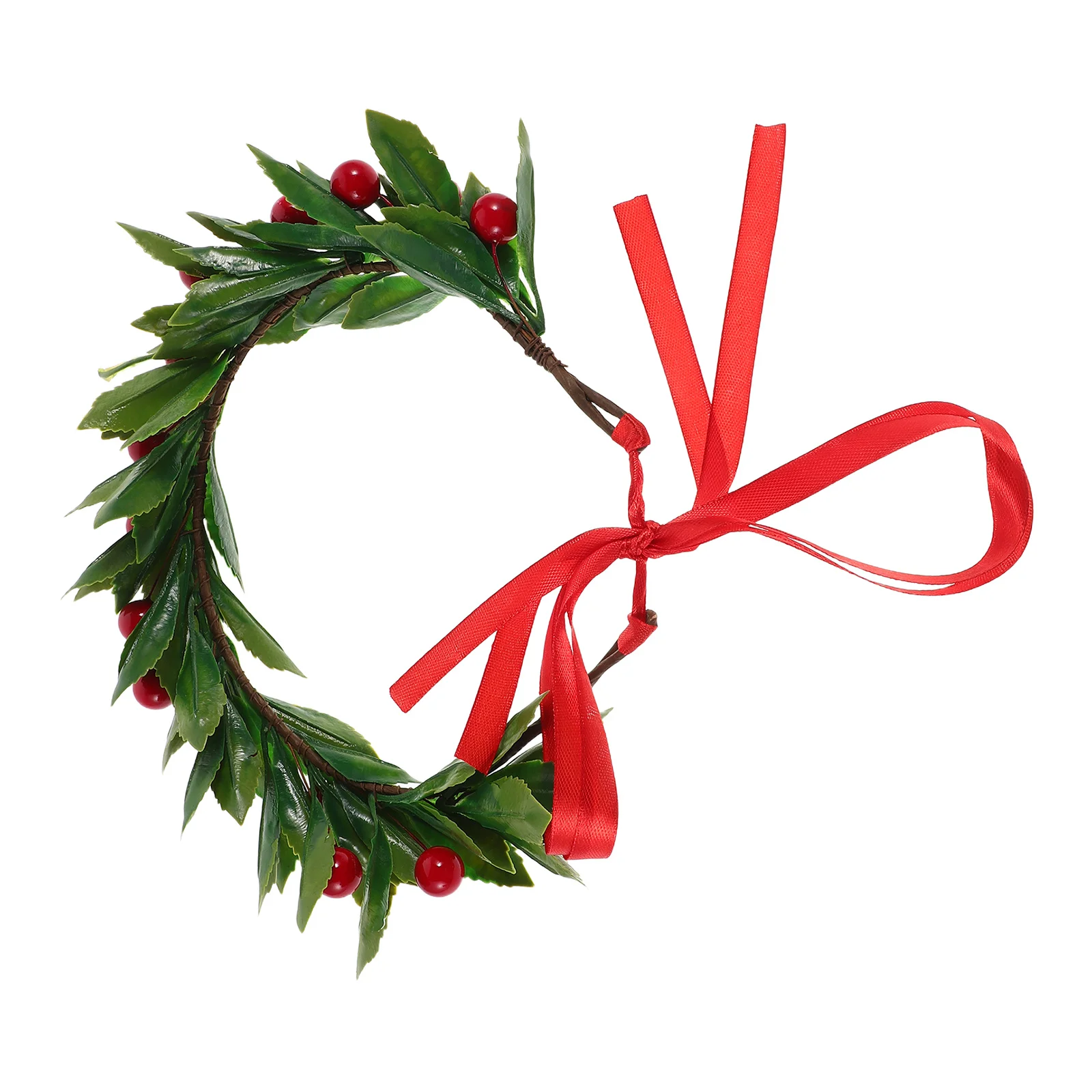 

Artificial Christmas Berries Wreath Handcrafted Festive Door Decoration Bridal Headdress Xmas Party Photography Props Winter