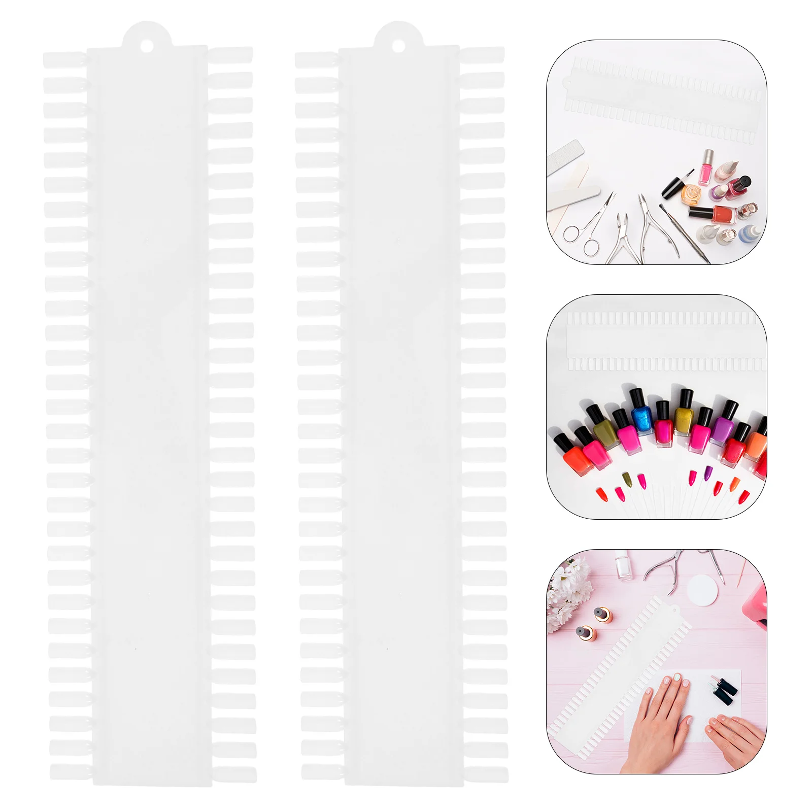 Tablero de exhibición de arte, 60 colores Beige para salón, práctica escolar, herramienta de comparación de colores, paleta de puntas de uñas, suministros para decoración de uñas, 2 uds.