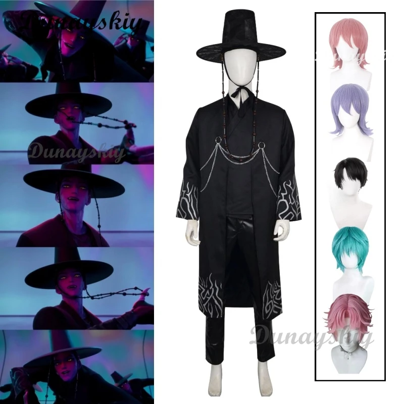 

Аниме фильм Demon KPOP Saja Boys Jinu косплей костюм Your Idol черные халаты унисекс наряд маскировка на Хэллоуин для взрослых наряд