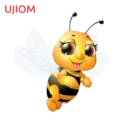 UJIOM 13cm X 12.3cm Beautiful Bee Wall Sticker Cartoom Printing Decor Decals Nursery Kindergarten Stickers Refrigerator Simple