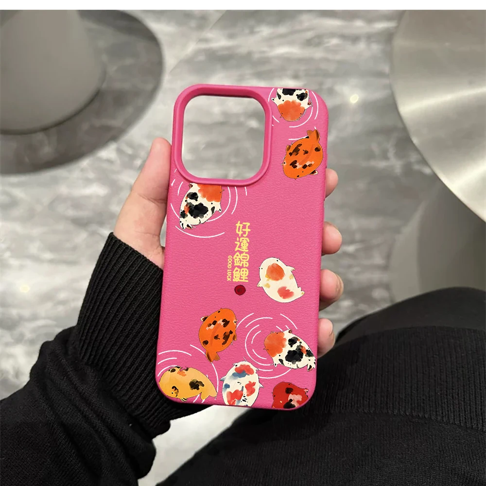 Lucky Koi Handyhülle für iPhone 17 16 15 14 13 12 Pro Max 16 15 14 Plus 17 16 15 14 13 12 11 Pro 17Air XR Silikon Matte Hülle – Detail 11