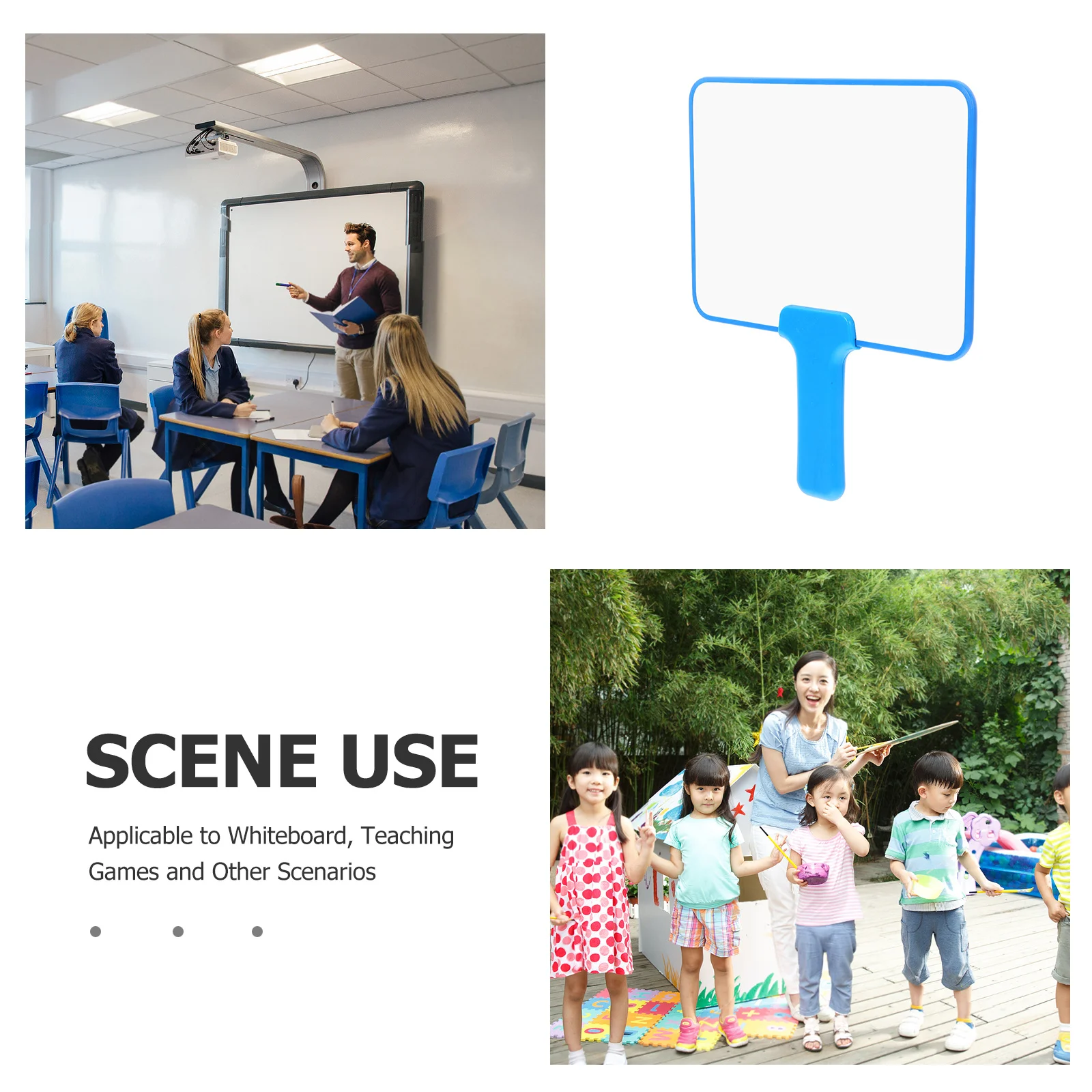 Handheld Whiteboard 15X21 Cm Double Sided Magnetic Mini Dry Erase Paddle For Classroom Voting Games Teaching Aids