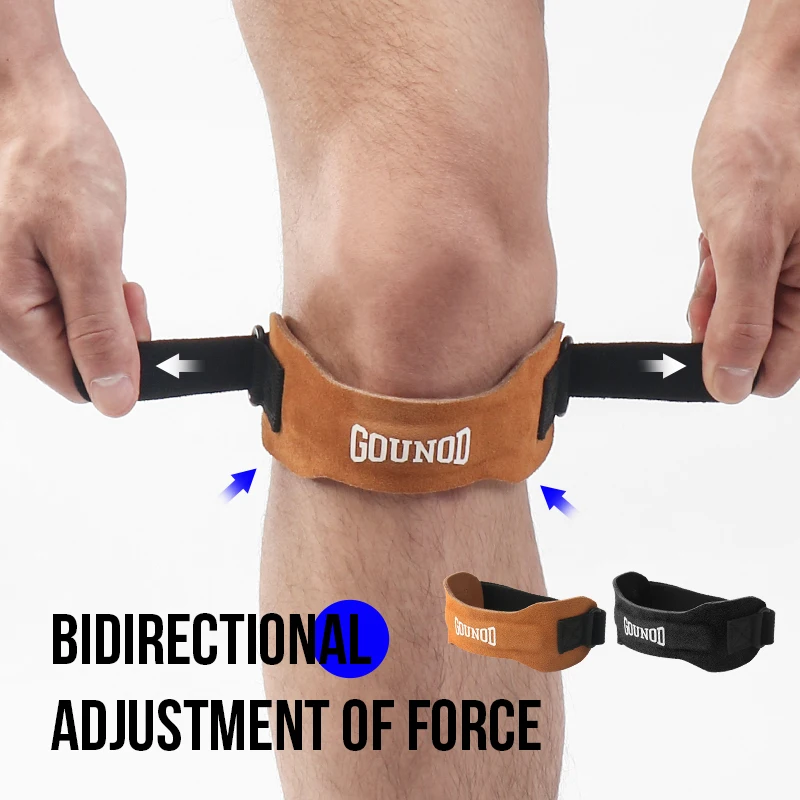 Pressurized Cowhide Patella Belt Sports Knee Pads Running Shock Absorption Anti-meniscus Knee Pads Fitness Riding