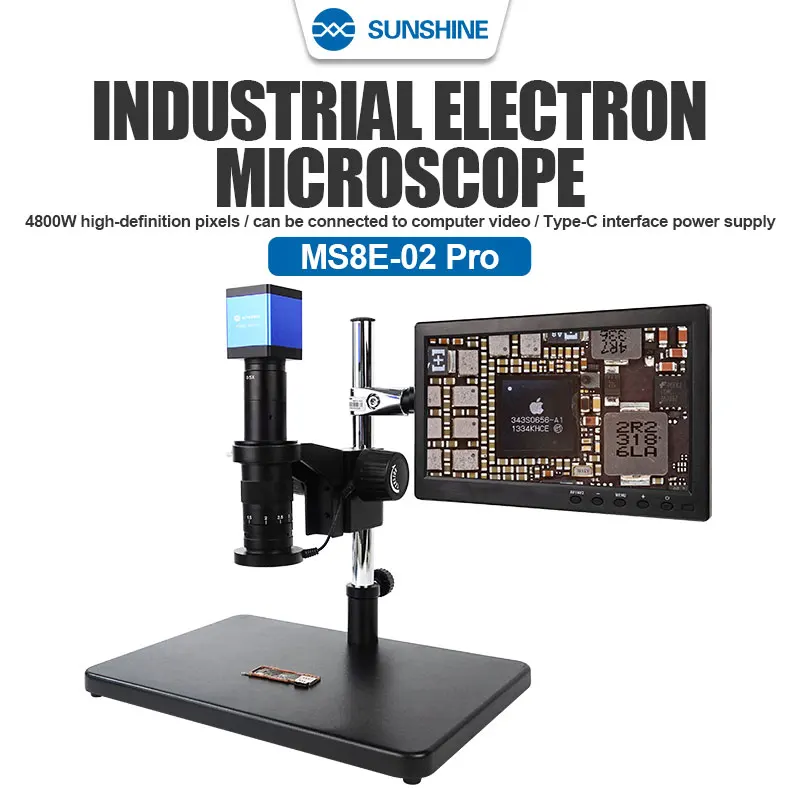 Sunshine-conjunto de Microscópio Digital Eletrônico para Solda Lente de Câmera Industrial Hdmi Usb 1080p 4800w Ms8e02 Pro