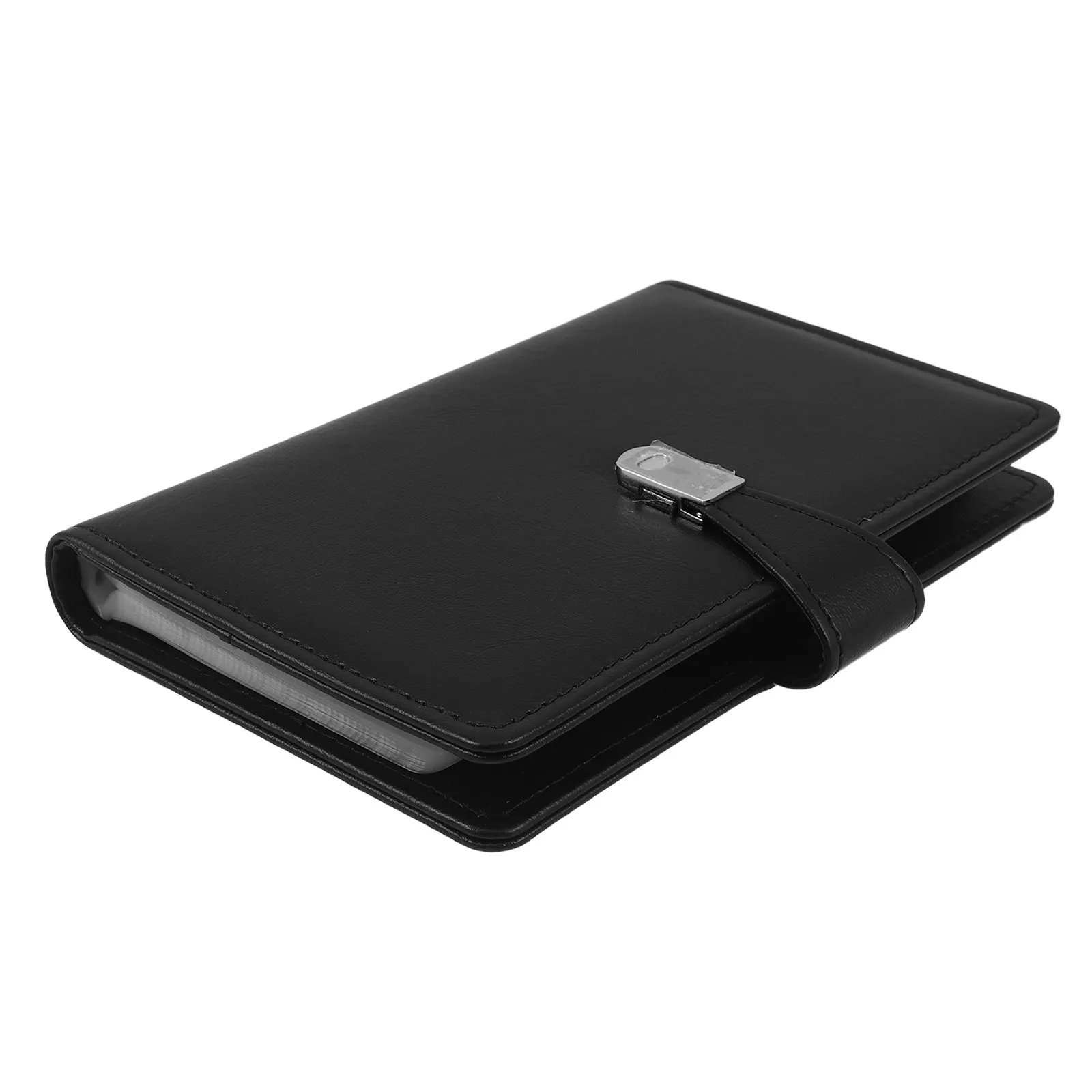 Business Card Binder Black Fake Professional Organizer Book 150 Capacity Slim Business Card Holder Office Travel Name