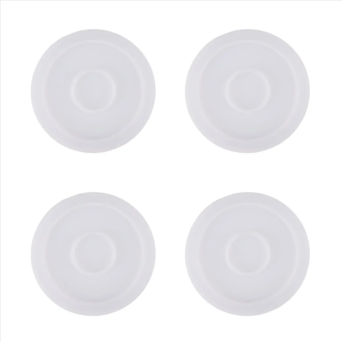 DT38 4 Pack Round Silicone Coaster Molds,Clear Epoxy Molds for Casting with Resin,Concrete,Cement and Polymer Clay