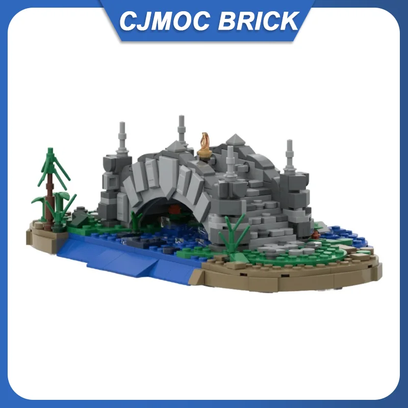 MOC Brug Bouwstenen Model Middeleeuwse Stenen Brug Architectuur Street View Bricks Montage Speelgoed Kinderen DIY Verjaardagscadeautjes