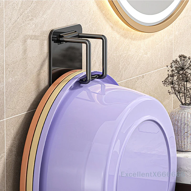 

Adjustable Non Perforated Washbasin Hook Foldable Storage Rack Space Saving Bathroom Utility Holder for Towels And Toiletries