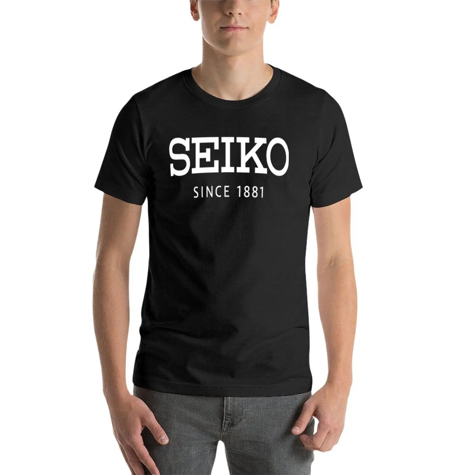 Nuova vendita seiko logo t-shirt magliette grafiche t-shirt tinta unita magliette pesanti vestiti carini magliette semplici da uomo