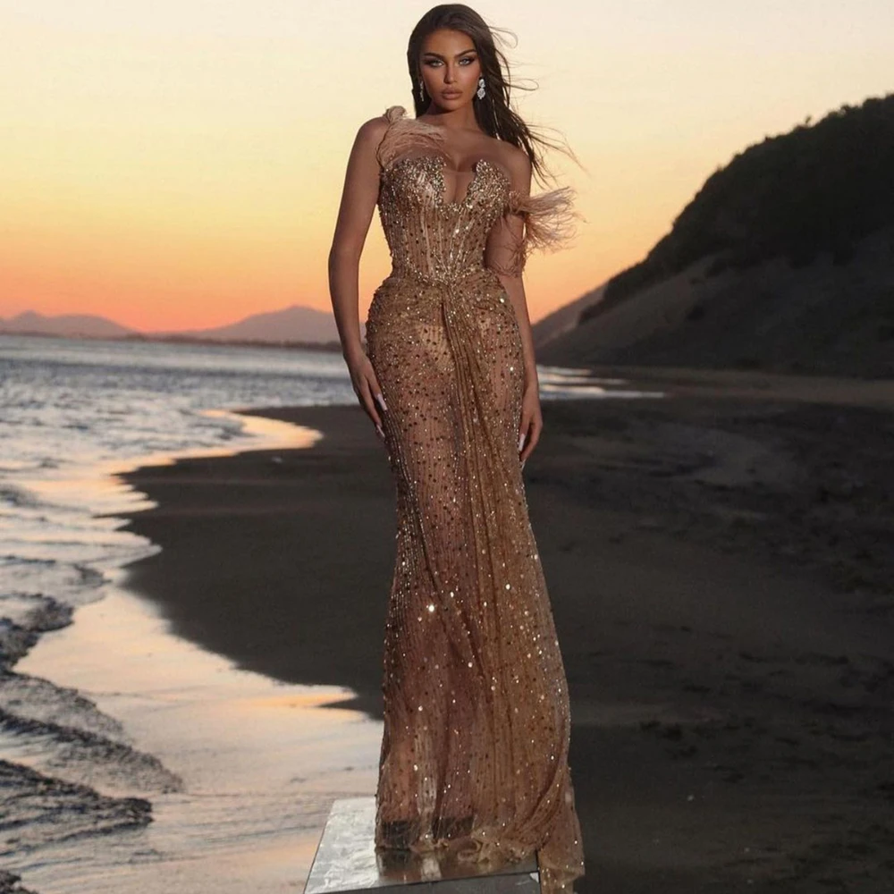 Fashion Mermaid Celebrity Prom Dresses Luxury Crystal Evening Dress 2024 Sexy Black Girls Graduation Party Gown