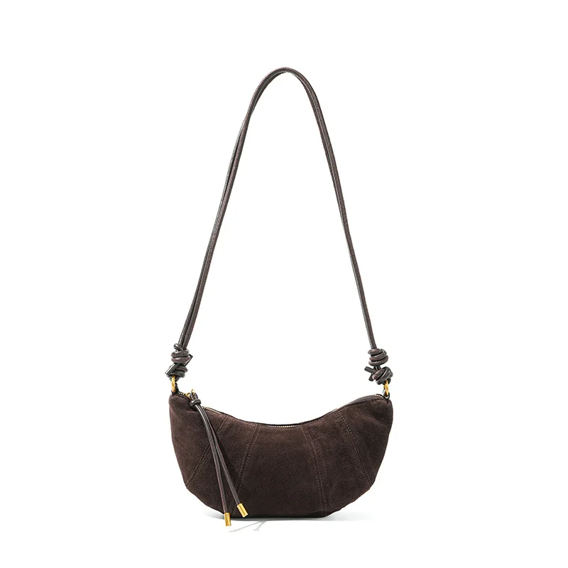 

Women Cowhide Genuine Leather Handbag Crossbody Designer Luxury Shoulder Bags Female Ladies Casual Retro Bull horn Bag for Lady