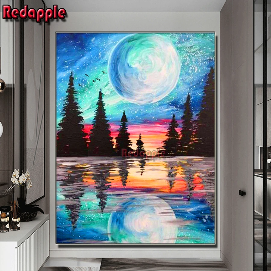 

Full Square Diamond Painting abstract Space 5D round DIY Mosaic Diamond Embroidery forest Landscape Cross Stitch Kit Home Decor