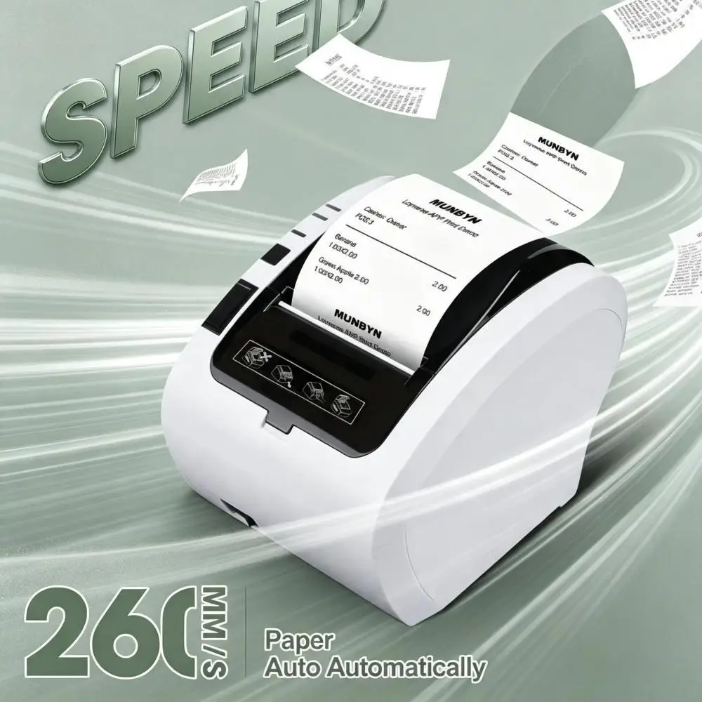 Soonpos 80mm Bluetooth WiFi Thermal Receipt Printer,Auto Cutter Wireless Cashier Printer Compatible with Loyverse iOS Android