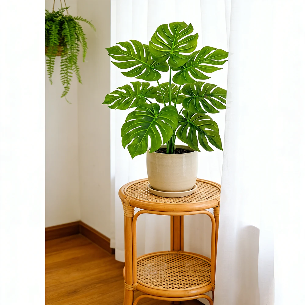 40-65cm Große Künstliche Monstera-Pflanzen Künstlicher Palmenbaum Tropische Schildkrötenblätter Plastik Grüne Blätter für Haus Garten Party Hochzeit – Detail 1