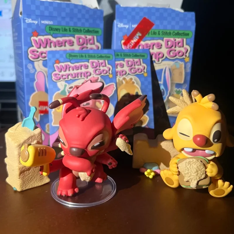 Caja ciega de la serie Stitch Original Where Did Scrump Go, bonita muñeca de Anime, exquisita decoración de escritorio, caja misteriosa sorpresa, juguete para regalo para niñas