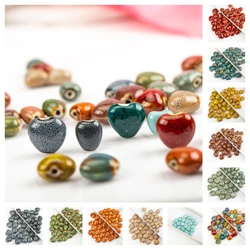 12# 17# 20pcs Heart Shape Blue Color Ceramic Beads 10pcs/bag Dropshipping ceramic bead wholesale #A216B
