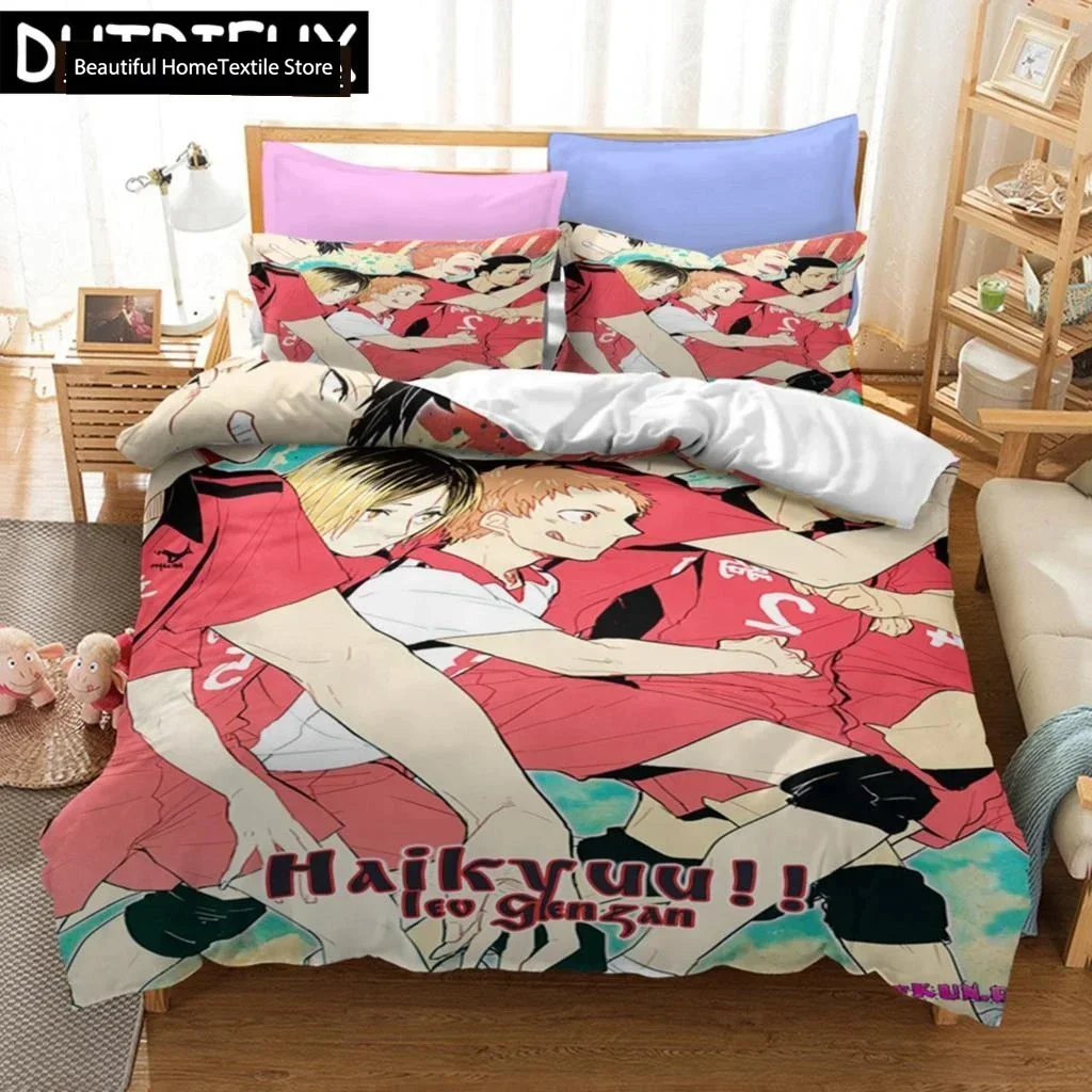 

Haikyuu Anime Volleyball 3D NEW Duvet Cover Pillowcase Bedding Set Adult Girl Bedroom Decoration Children Single Double Large