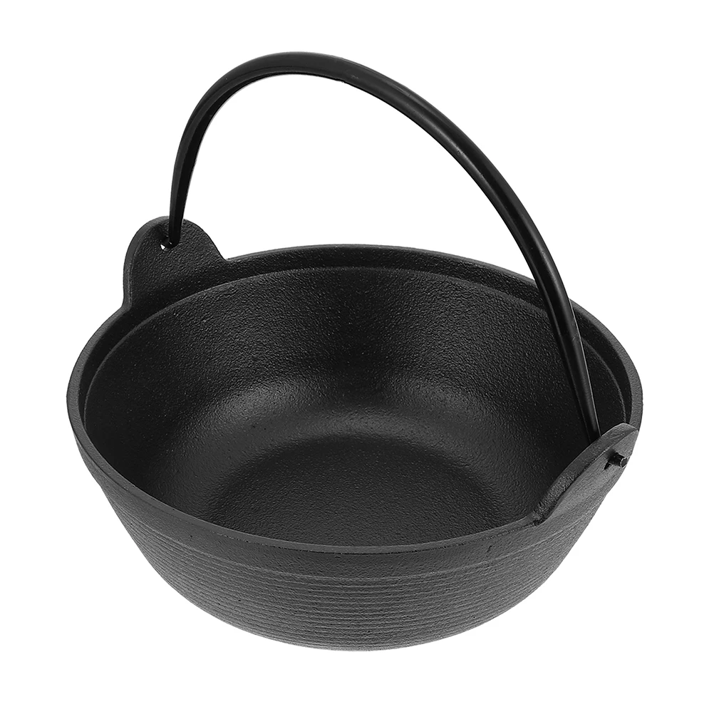 Gusseisen Dutch Oven Große Kapazität Antihaft-Oberfläche Outdoor Camping Kochgeschirr Tragbarer Griff Familie Picknick Suppe Suppentopf