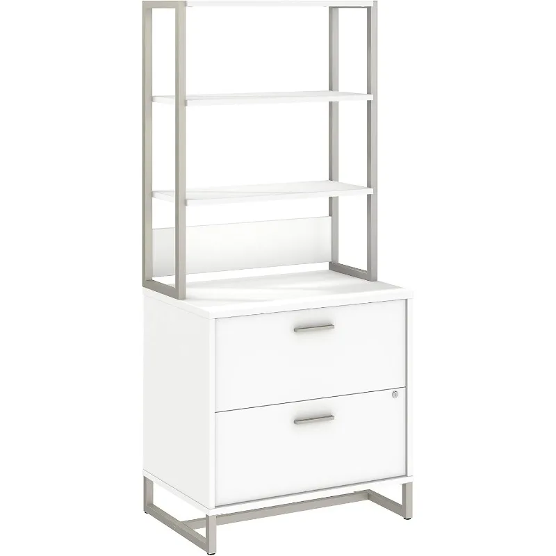 Office by kathy ireland MTH012WHSU Method Lateral File Cabinet with Hutch, White