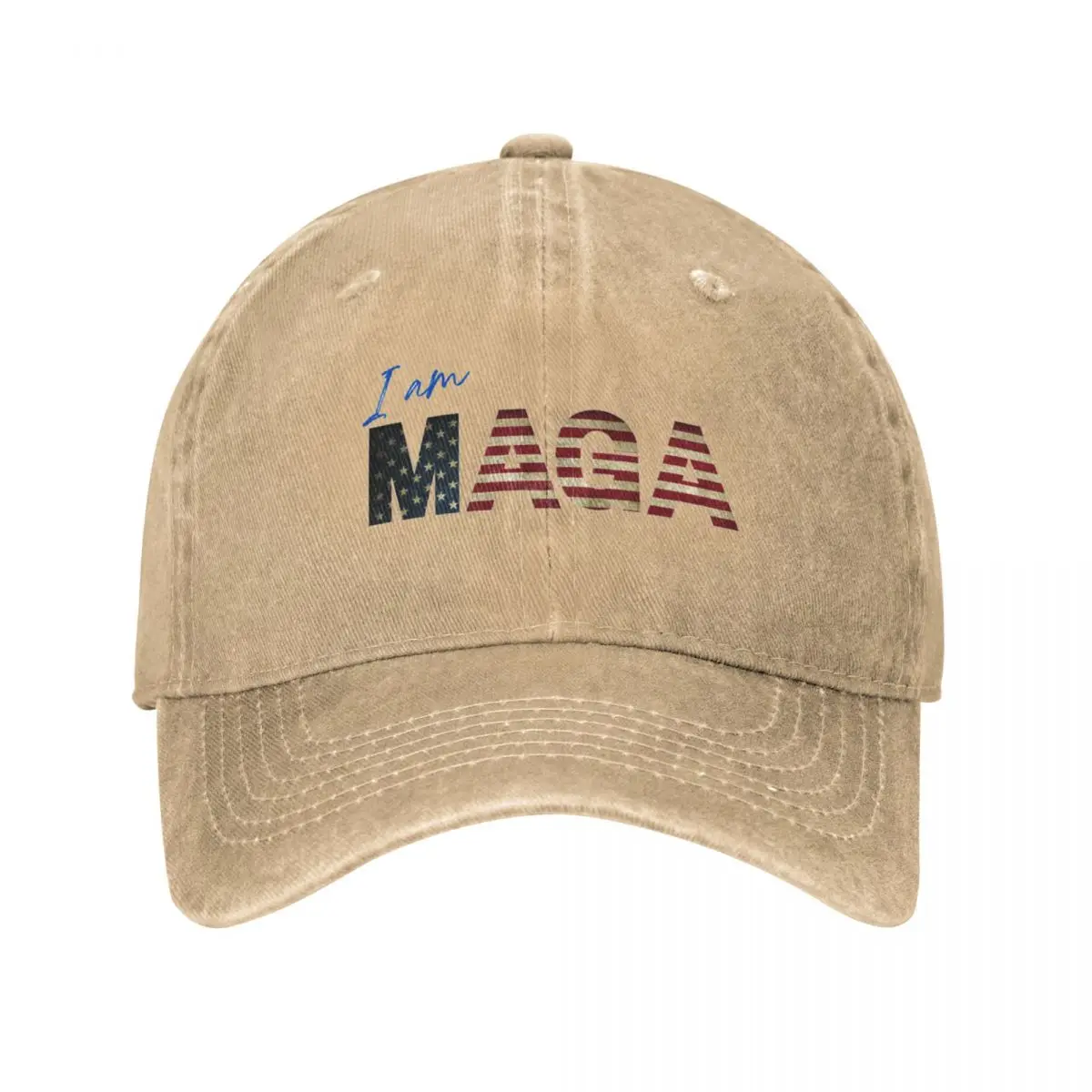 I Am MAGA Baseball Cap Trump 2024 Kpop High Quality Washed Hip Hop Hats Women Classic Printed Washed Baseball Caps