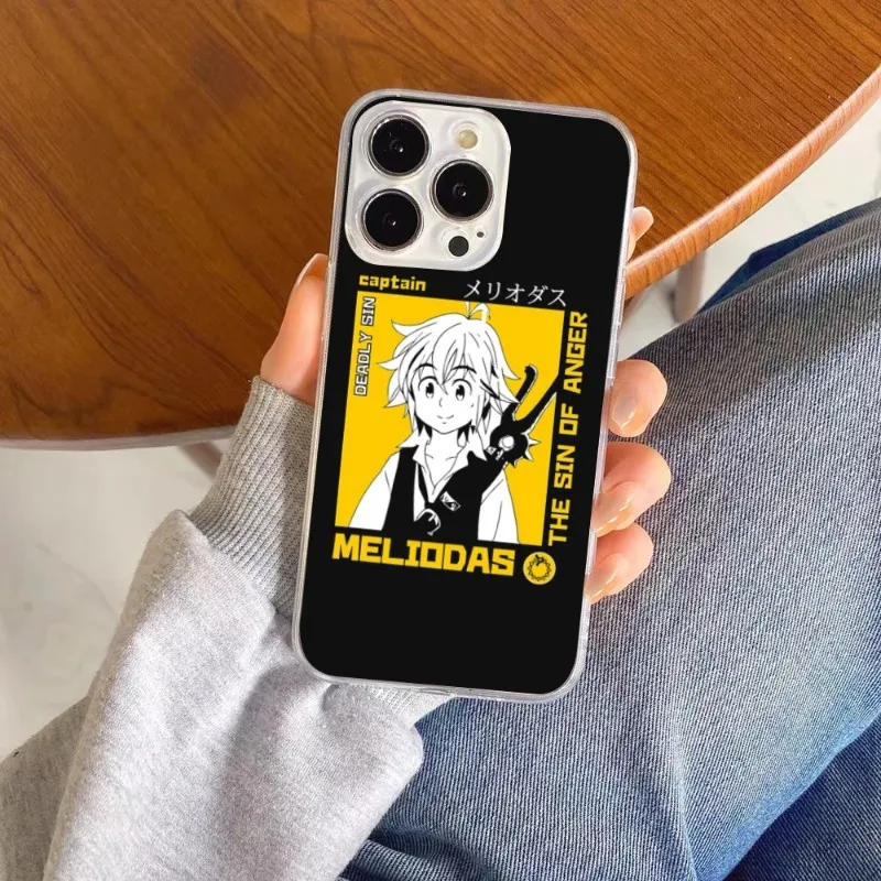 Anime Meliodas Elizabeth Phone Case for iPhone 15 14 13 12 11 XS X 8 7 6 Plus Mini Pro Max SE 2022 Clear Phone Cover Funda